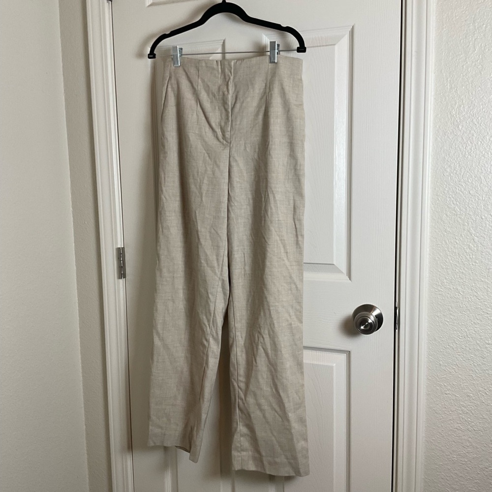 Women's classic beige trousers from H&M. High waist size 10 - Picture 3 of 11